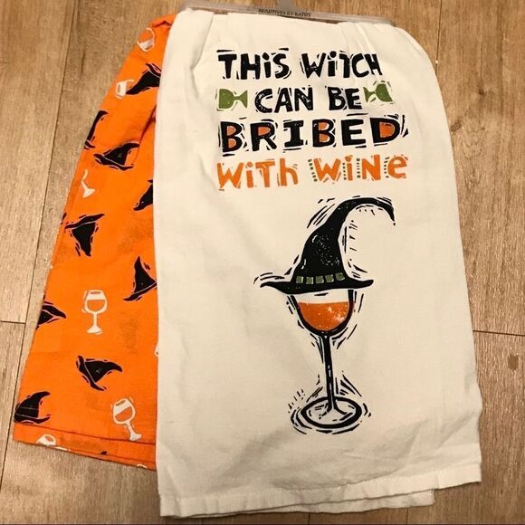 New Dish Towel Halloween Kitchen Cotton Flour sack Towel Set NWT - Picture 1 of 10